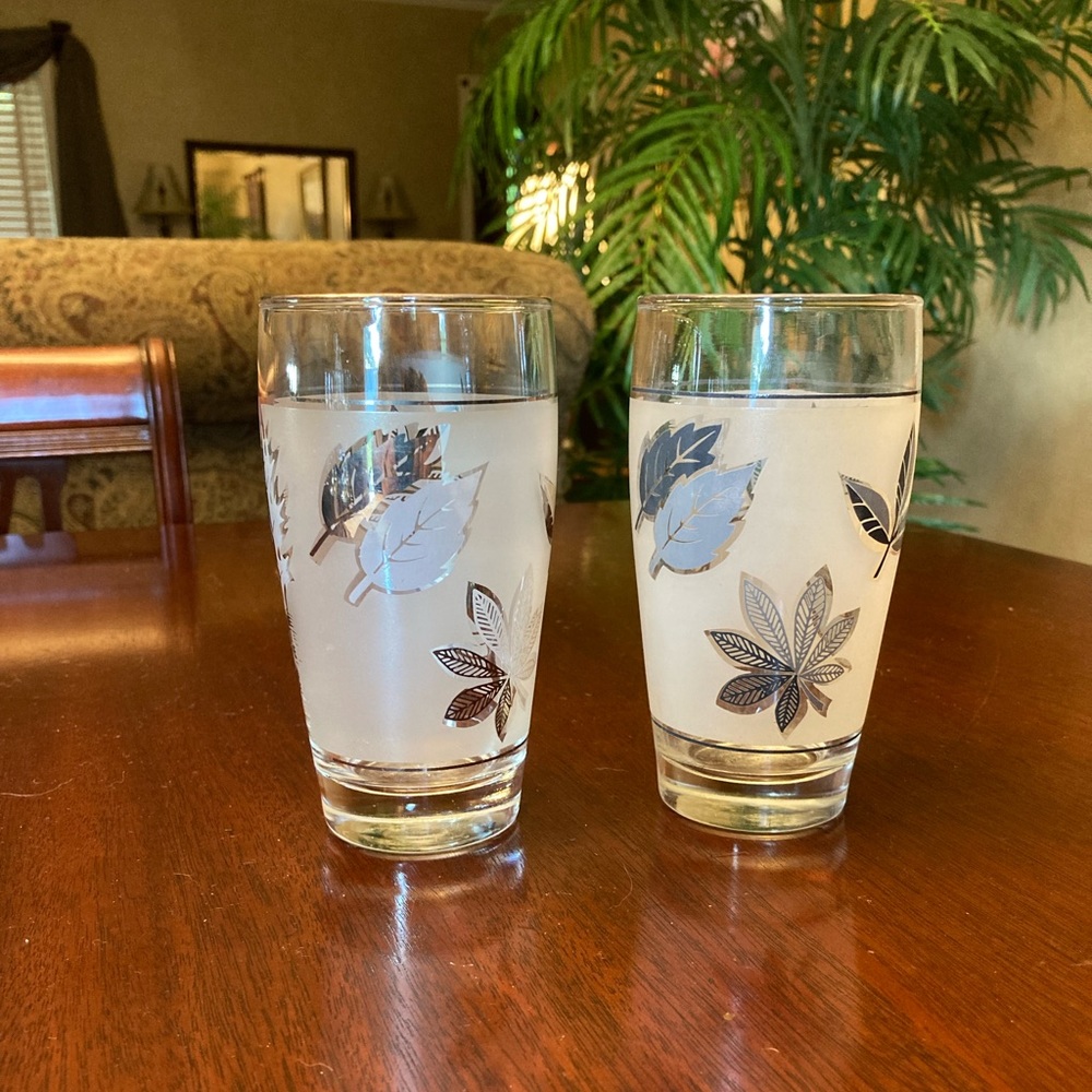 Vintage Silver Leaf glassware by Libby